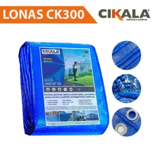Lona CK300 Micras Azul 8x4 M Polietileno para Cobertura de Camping Telhado Obra Festa Churrasco Barraca Buffet