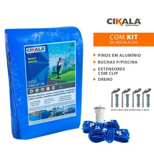Capa para Piscina CK300 Micras 7.5x3.5 de Polietileno - Proteção Contra Sujeira, Poeira e Folhas + Kit de Instalação