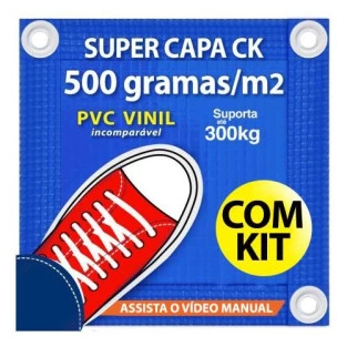 Capa de Segurança para Piscina CK500 Micras 8,5x4,5 PVC Vinil - Suporta Peso, Evita Quedas e Acidentes