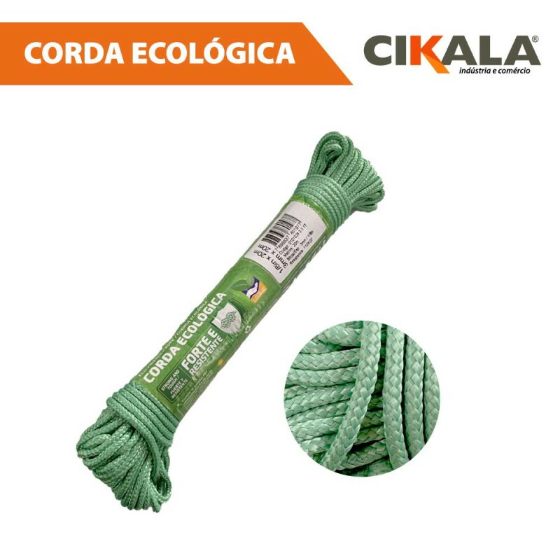 Corda Ecologica Trançada Verde 20 Metros X 3 Mm