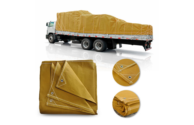 Lona Encerado Cáqui Fio 08 para Caminhão – Impermeável e Perfeita para Cargas Pesadas M2