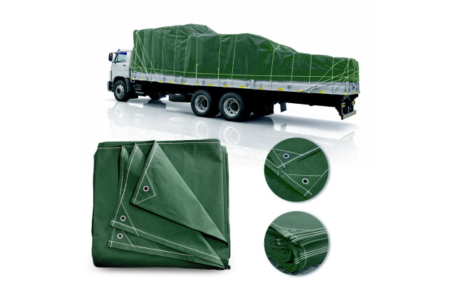 Lona Encerado Verde Fio 08 para Caminhão – Impermeável e Perfeita para Cargas Pesadas M2