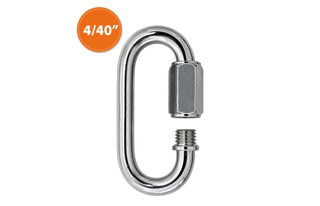 Mosquetão Oval Galvanizado com Trava Rosca 4x40 mm para Cabo de Aço Cordas e Correntes