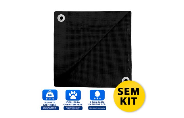 Tela para Piscina Reposição Preta CK500 Micras PVC Vinil sem Kit de Instalação - Proteção para Pets, Evita Quedas e Acidentes M2