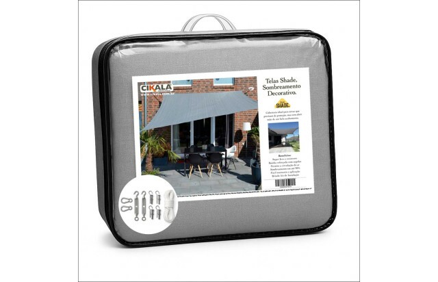 Tela Shade 90% Sombreamento Cinza Reforçada 4x3 - Cobertura Garagem Pergolado Piscina Área Externa