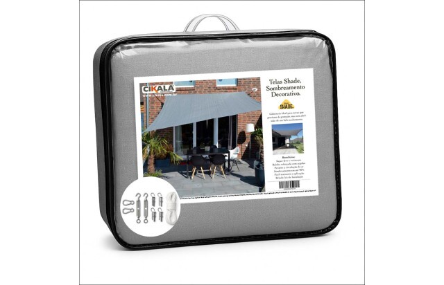 Tela Shade 90% Sombreamento Cinza Reforçada 4x2 - Cobertura Garagem Pergolado Piscina Área Externa