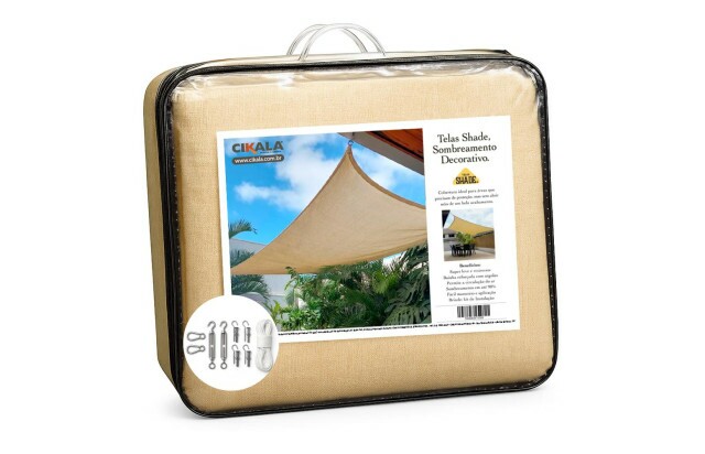 Tela Shade Sombreamento Areia 7x4 Metros +Kit Fixação