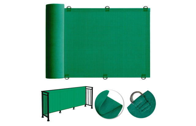 Tela Privacidade para Cerca Verde com Bainha 1/2 Argola de Fixação para Muros Varandas