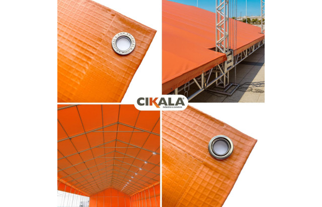 Lona para Eventos TD1000 Laranja Proteção em Tendas, Festas, Palcos, Shows e Feiras M2