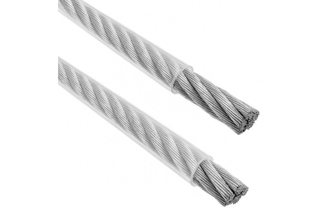 Cabo de Aço 2.4x3.2mm 6x7 Vias Revest. PVC Cristal