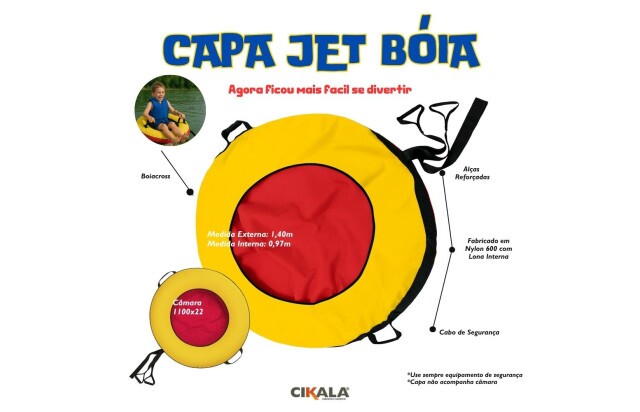 Capa Jet Boia Nylon 600 Amarela Reforçada - Acqua Riding Cikala