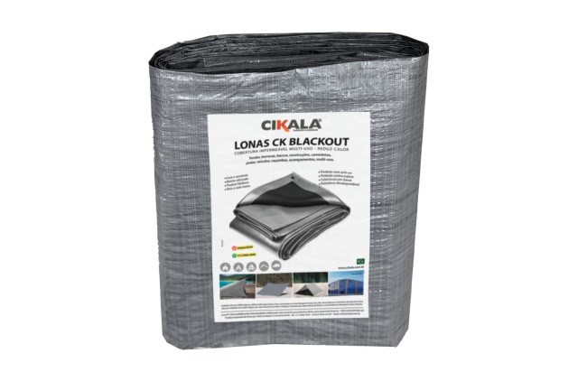 Lona Plástica Blackout Cinza Preta Impermeável CK100 Micras 4x3 M Cobertura de Telhado Barraca Obras Material de Construção