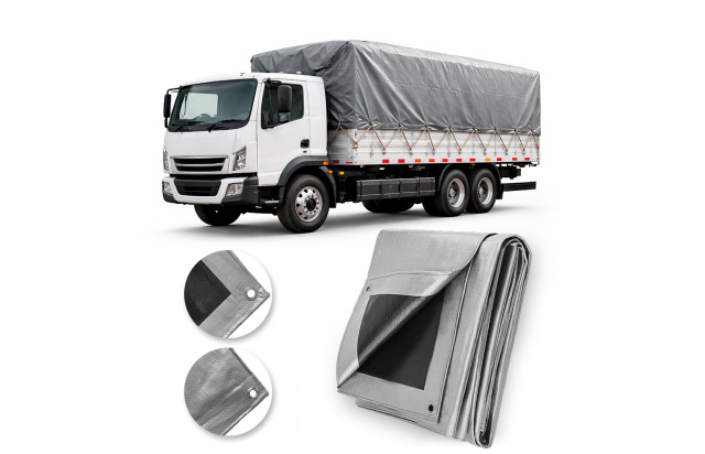 Lona de Caminhão Blackout Cinza Preta CK300 Micras Leve Cobertura de Carga M2