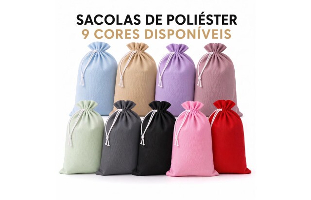 Sacola Multiuso Grande 90 x 70 cm Colorida em Poliéster para Organização
