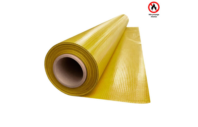 Lona para Eventos Antichama Reduz Calor + UV Amarela Blackout 500 Micras TD1000