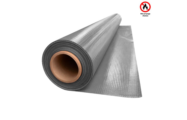 Lona para Eventos Antichama Reduz Calor + UV Cinza Blackout 500 Micras TD1000