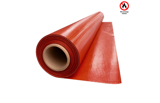 Lona para Eventos Antichama Reduz Calor + UV Vermelha Blackout 500 Micras TD1000