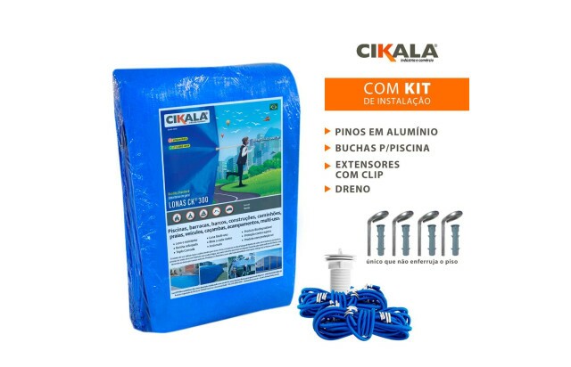 Capa para Piscina CK300 Micras 8.5x3 de Polietileno - Proteção Contra Sujeira, Poeira e Folhas + Kit de Instalação