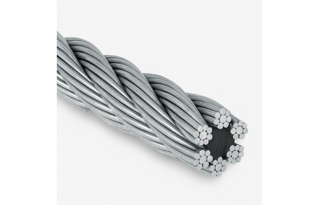 Cabo de Aço Galvanizado 1,6mm 1/16” 6x7 AF Sem Revestimento para Fixação Amarração Estaiamento Ancoragem Tração Leve Contrapeso Roldanas Polias de Baixa Carga Portões Leves e Aplicações Mecânicas