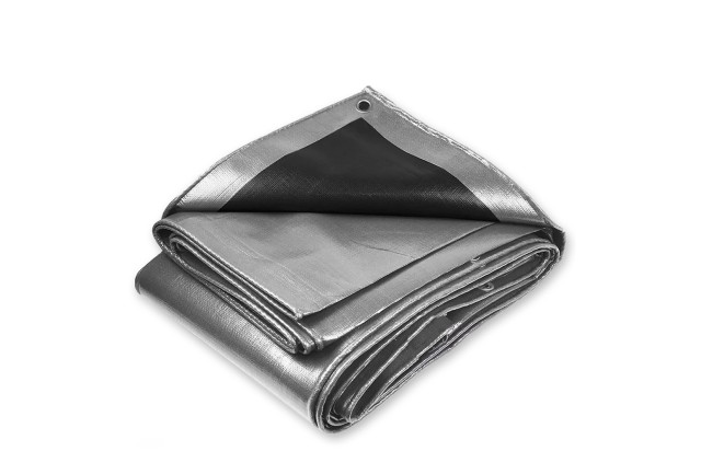 Lona Plástica Blackout Cinza Preta Impermeável CK100 Micras 5x3 M Cobertura de Telhado Barraca Obras Material de Construção