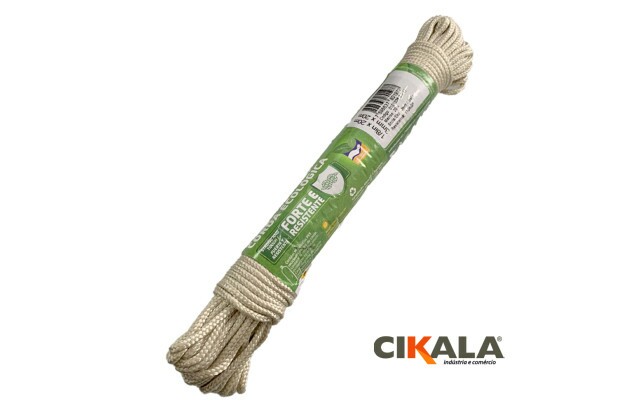 Corda Ecologica Trançada Bege Claro 20 Metros X 3 Mm