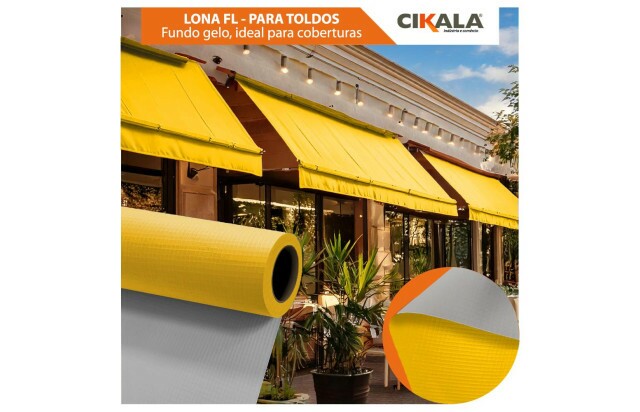 Lona para Toldo Amarelo Fundo Gelo 1x1,40 M em PVC - Perfeita para Toldos Retráteis e Cortinas