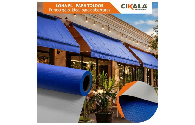 Lona para Toldo Azul Fundo Gelo 1x1,40 M em PVC - Perfeita para Toldos Retráteis e Cortinas