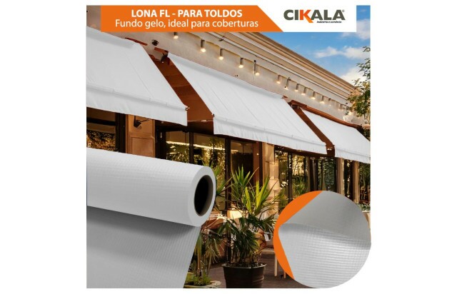 Lona para Toldo Branco Fundo Gelo 1x1,40 M em PVC - Perfeita para Toldos Retráteis e Cortinas