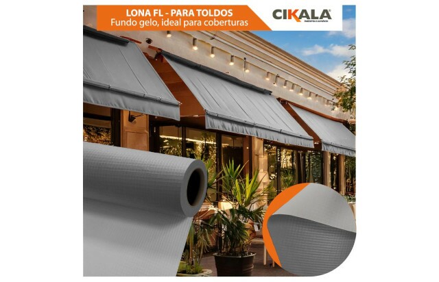 Lona para Toldo Cinza Fundo Gelo 1x1,40 M em PVC - Perfeita para Toldos Retráteis e Cortinas