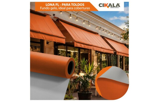 Lona para Toldo Laranja Fundo Gelo 1x1,40 M em PVC - Perfeita para Toldos Retráteis e Cortinas