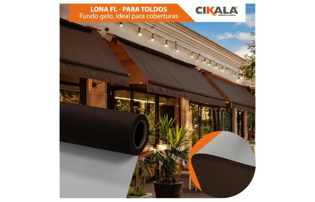 Lona para Toldo Marrom Fundo Gelo 1x1,40 M em PVC - Perfeita para Toldos Retráteis e Cortinas