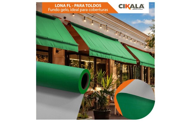Lona para Toldo Verde Fundo Gelo 1x1,40 M em PVC - Perfeita para Toldos Retráteis e Cortinas