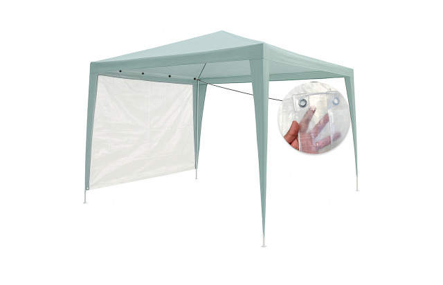 Parede Fechamento Gazebo 3x1,85m Translúcida Impermeável Polietileno UV com Ilhós Lateral para Tenda