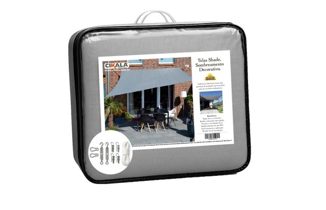 Tela Toldo Sombreamento Cinza com Meia Argola Resistente a Oxidação - Cobertura Garagem Pergolado Piscina Área Externa