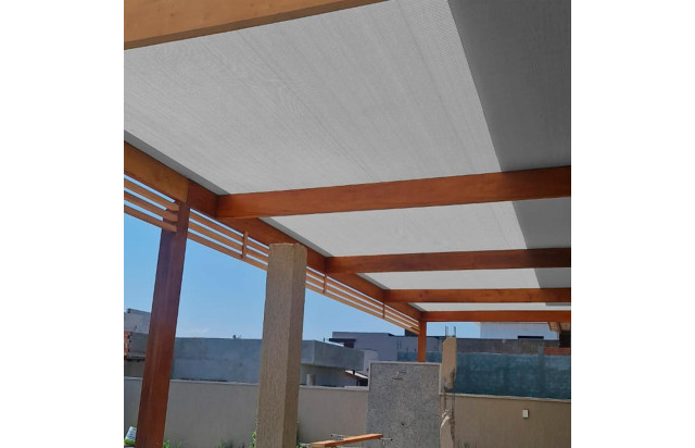 Forro de Tela Sombreamento Cinza para Pergolado 90% Sombreamento Proteção UV - Cobertura Áreas Externas Gourmet
