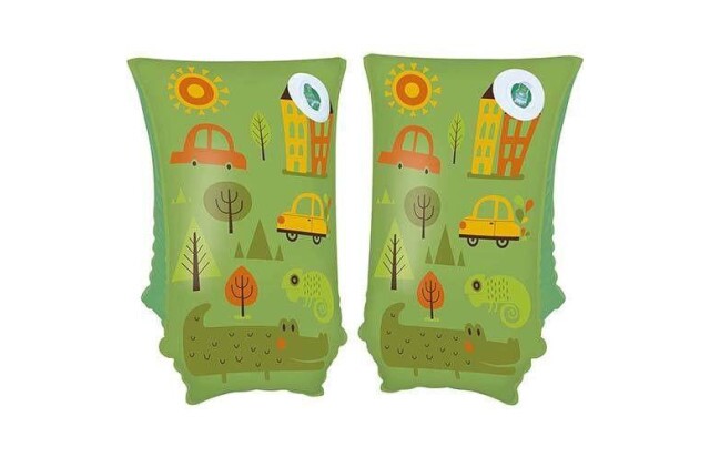 Boia de Braço Infantil Verde Carro Para Piscina 30x15 Cm