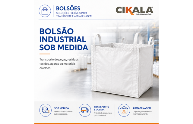 Bolsão Industrial Sob Medida para Transporte de Peças Resíduos e Materiais