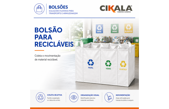 Bolsão para Recicláveis para Coleta e Movimentação de Materiais Recicláveis