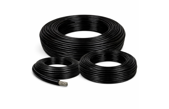 Cabo de Aço Revestido 4,8mm Preto 3/16” 6x19 AF Super Flexível, Alta Resistência para Academia Polias Máquinas de Tração Máquinas de Musculação Portão Basculante Cortina Metálica Guarda Corpo