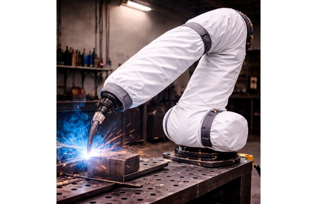 Capa de Proteção para Braço Robótico Contra Respingo de Solda Protege Cabos e Conectores