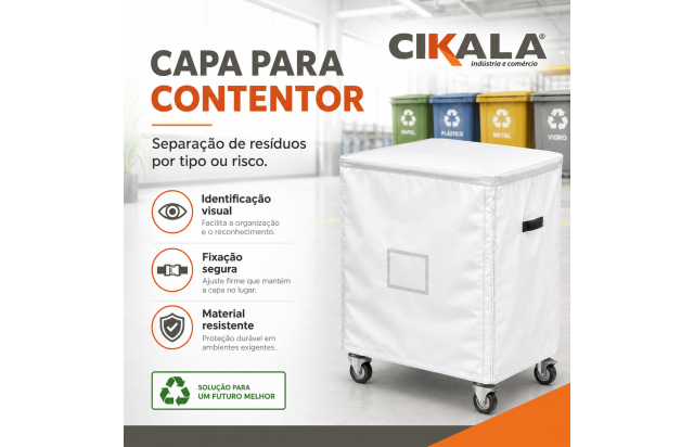 Capa para Contentor com Separação de Resíduos por Tipo ou Risco