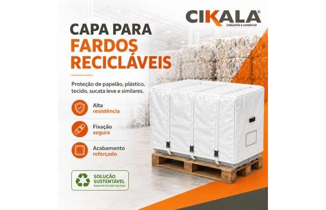 Capa para Fardos Recicláveis com Proteção para Papelão Plástico e Materiais Leves