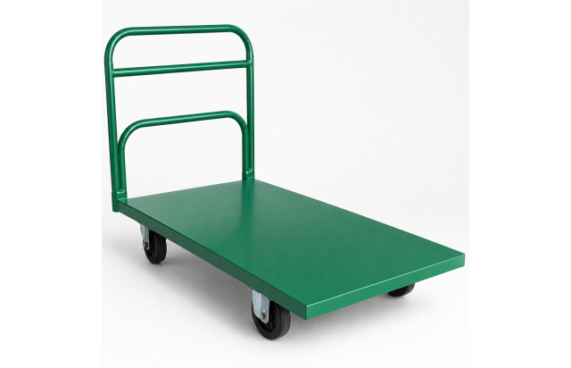 Carro Plataforma de Carga com Grade 1 Aba e Rodízios 8 Pol