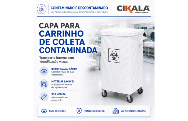 Capa para Carrinho de Coleta Contaminada com Identificação Visual