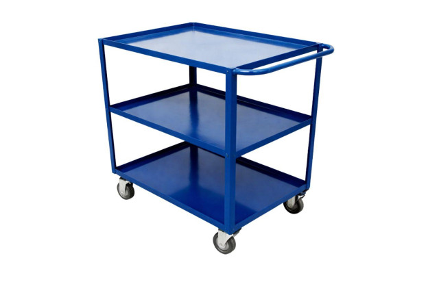 Carrinho de Transporte Plataforma 3 Bandejas 900x600mm com Rodas 4”