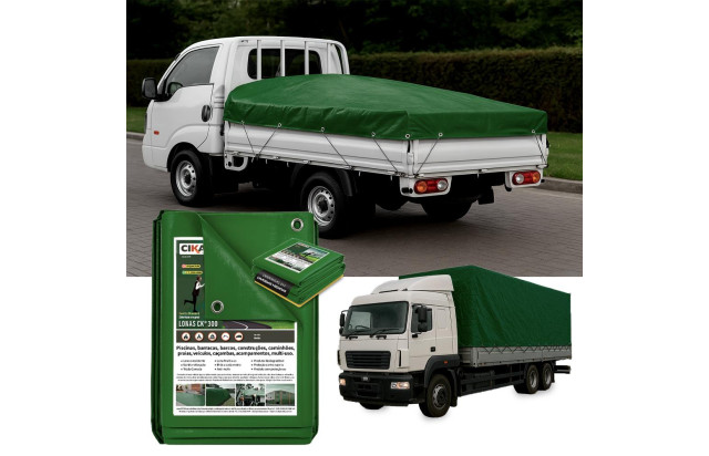 Lona CK300 Verde Para Caminhão Pequeno Porte Caminhonete M2