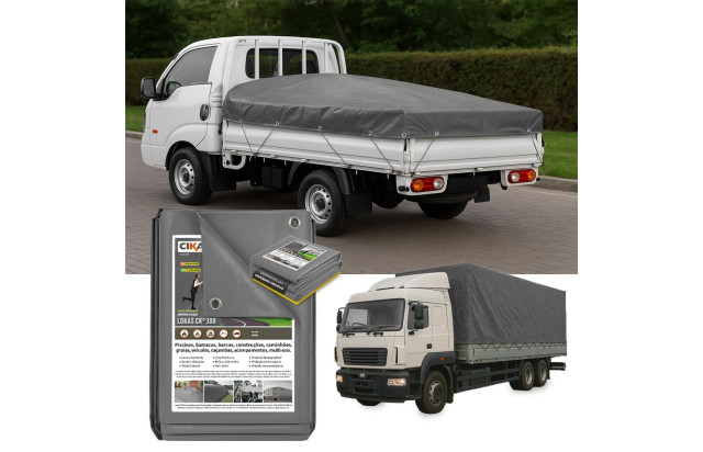 Lona CK300 Cinza Para Caminhão Pequeno Porte Caminhonete M2