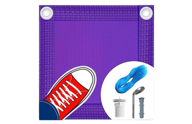 Capa de Segurança para Piscina CKP550 Roxa + Kit de Instalação - Suporta Peso, Evita Quedas e Acidentes M2