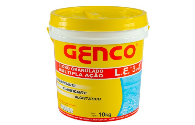 Cloro Granulado Múltipla Ação 3 em 1 Balde 10kg Genco