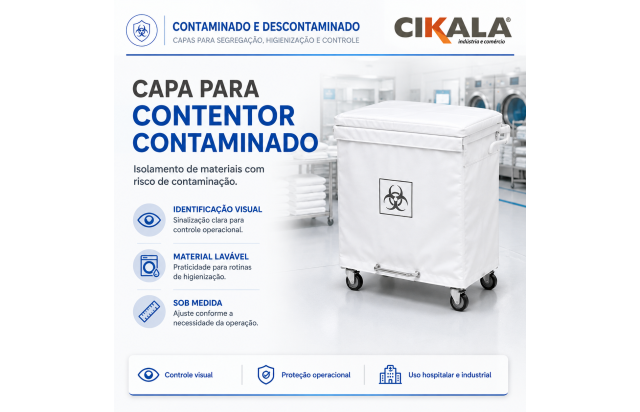 Capa para Contentor Contaminado com Isolamento de Materiais de Risco